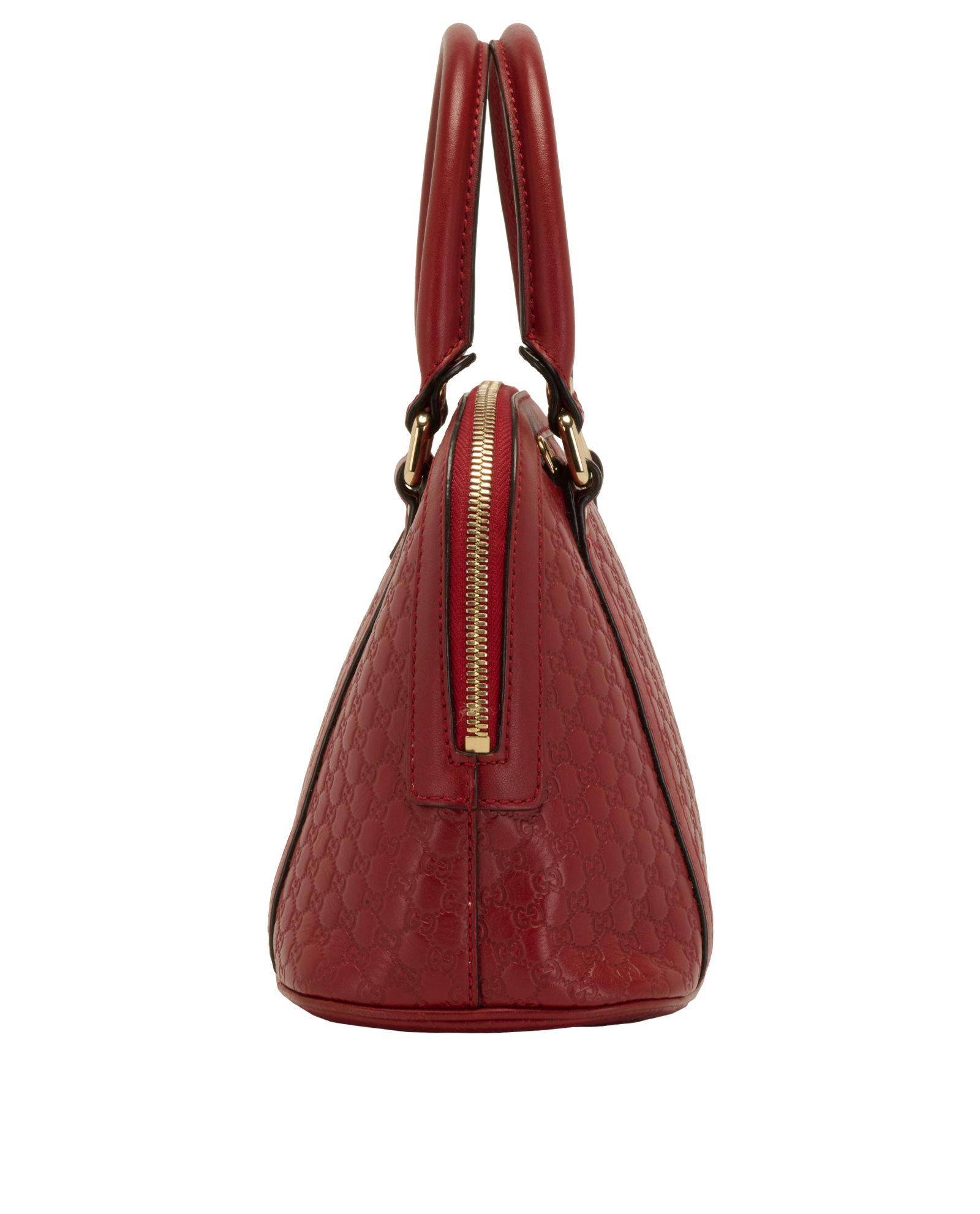 Microguccissima Dome Bag, &pound;550, Handbags, Red, Leather, Bottom view
